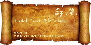 Szakácsi Márton névjegykártya