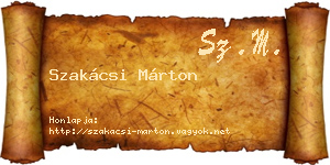 Szakácsi Márton névjegykártya