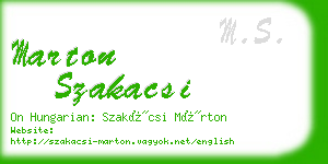 marton szakacsi business card